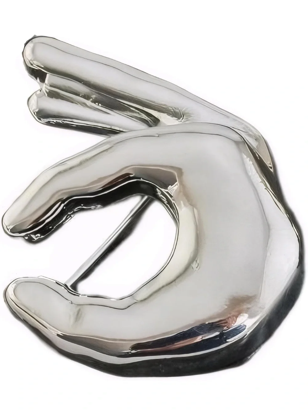 Modern Silver Hand Brooch | Abstract Statement Pin | Artistic Lapel Brooc